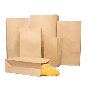 wholesale KFC food grade brown paper bag greaseproof paperbag for fried chicken hotdog