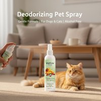 Spray Éliminateur d'Odeurs pour Animaux de Compagnie en Plastique Naturel en Gros Marque Privée OEM Chien Chat 236mL Service d'Emballage Personnalisé Parfum Personnalisé 3 Ans