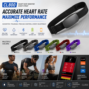Moniteur de fréquence cardiaque xBandi CL800, sangle de poitrine, Bluetooth 5.0, ANT+, étanche IP67, tracker de fitness unisexe pour la course à pied et le cyclisme - Product Image 1