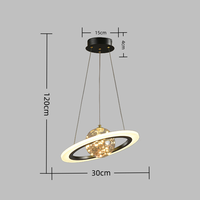 Lámpara Colgante LED de Hierro de Lujo Nórdico, Altura Ajustable, Moderna, para Sala de Estar, Romántica, Cálida, para Dormitorio o Restaurante