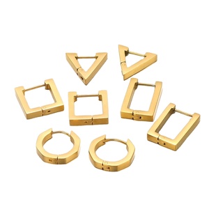 Fashion Unisex Punk Rock Square <b>Ear</b> Hoop Earrings Trendy <b>Huggie</b> Fashion Jewelry Stainless Steel Earrings for Wholesale - Product Image 1