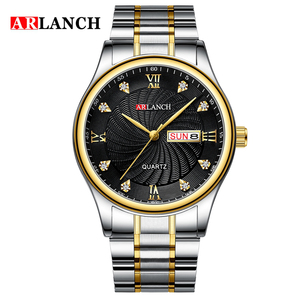 Montre à quartz pour homme, double calendrier, étanche, en acier inoxydable, montre-bracelet décontractée pour affaires - Product Image 2