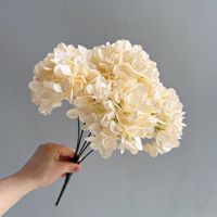 Bunga Hydrangea Buatan Laris Manis, Hydrangea Sentuhan Nyata, Bunga Hydrangea Putih