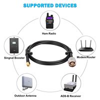 Kabel Koaksial SMA Male ke N Male LMR200 Kabel Tembaga Murni Low Loss untuk Antena 3G 4G 5G 6G LTE GPS WiFi Perakitan Kabel RF