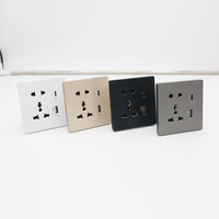 Enchufe de Pared Universal BENDI C20 10A 220V de 5 Pines con USB-A+C PD, Carga Rápida, Panel de PC Ignífugo, Estándar IP22, Conexión a Tierra, 4 Colores