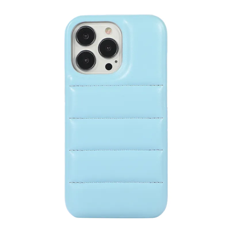 Puffer Case for iPhone 13 Pro Max PU Leather Skin Protective Phone Case For iPhone 12 Pro 11 XS Max 7 8 Plus