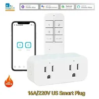 Prise intelligente WiFi Yandes 16A double prise 2.4G, application EWelink, commande vocale Android, minuterie, compatible Alexa Google Home, extérieur, hôtel