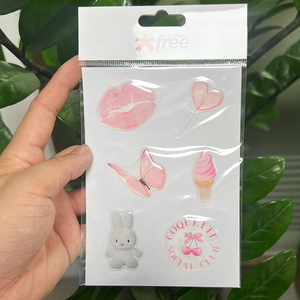 Custom A6 Kiss Cut 3D Resin Crystal Dome Sticker Sheets Printing 3D Epoxy Sticker for Phone case Cute decorative cartoon sticker - Product Image 3