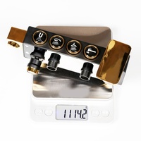 Robinet de baignoire thermostatique chaud/froid, mitigeur de douche encastré, pomme de douche carrée, noir et or, montage mural, jet doux, ensemble de salle de bain
