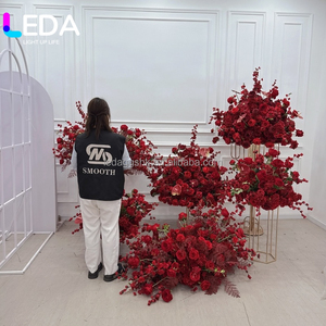 ดอกยิปโซสีแดงแบบขายส่งของ LEDA สำหรับตกแต่งฐานเชิงเทียนและเป็นของประดับตกแต่งกลางโต๊ะ - Product Image 1