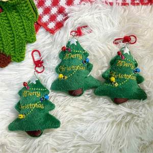 Wholesale Plush Christmas Tree Keychain with Bell Pendant for Best Friend Gift & Student <b>Backpack</b> Decoration - Product Image 1