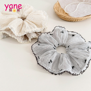 Scrunchie Rambut Gaya Korea Baru dengan Pinggiran Renda Berkualitas Tinggi dan Elastisitas Tinggi untuk Kuncir Kuda - Product Image 3