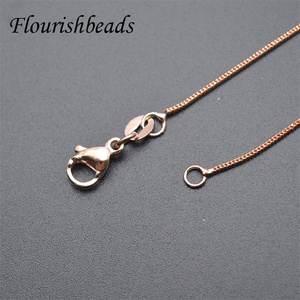 Moda kadın takı yapımı temel kolye altın gümüş gül altın kaplama Tiny 1.2mm kalınlığı yuvarlak yılan kolye zincirleri - Product Image 4