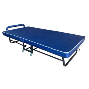 Fourniture hoteliere Lit pliant individuel supplémentaire en métal avec matelas en mousse d'une epaisseur de 9 cm pour chambre d