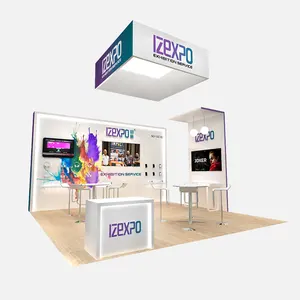 IZEXPO 30mins quick build Booth Ideas For Trade Shows Exhibition Partition Walls Wood Display Stand Stall Design