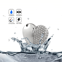 Crystal Usb Flash Drive 3D Jewelry Usb 2,0 Pendrive Forma de corazón Regalo DE BODA Usb Memory Flash Stick