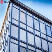 Mur-rideau en verre Rolansini moderne à usage extérieur, avec cadre en alliage d'aluminium visible et verre trempé
