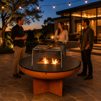 Barbecue - Barbecue portable en métal pour la cuisson sur de grands espaces