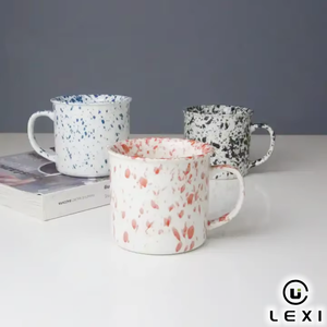 Taza <span class=keywords><strong>de</strong></span> esmalte <span class=keywords><strong>de</strong></span> cerámica Taza <span class=keywords><strong>de</strong></span> camping 400 ml Efecto moteado Logotipo <span class=keywords><strong>de</strong></span> color personalizado Muy bienvenido <span class=keywords><strong>para</strong></span> uso diario Tienda Café Oficina - Product Image 2