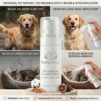 Spray Désodorisant Parfumé pour Animaux 50ml Parfum Boisé Musqué pH Équilibré Cologne pour Chien et Chat Parfum Longue Durée Marque Privée