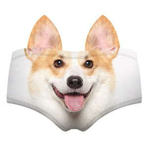 Chien chat cochon oreilles d'animaux dessin animé impression sans couture et respirant sous-vêtements pour femmes taille basse européen et américain Sexy slips F - Product Image 5