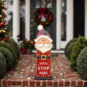 Décorations en bois personnalisables, Père Noël, utilisées pour la décoration de la maison, les fêtes, les vacances, Noël - Product Image 5