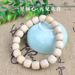 Golden Bamboo <b>Bracelet</b> Barrel <b>Beads</b> 10x11mm Single Strand For <b>Men</b> Women Couples Gift Handmade Jewelry - Product Image 3