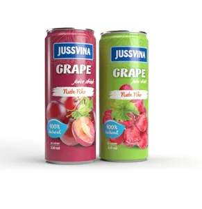 330ml JUSSVIAN Good price 100% Red Grape Juice Custom Private Label Wholesale Suppliers Canned 100% Fresh Fruit