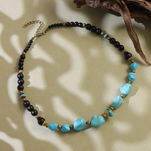 Collar de Cuentas Turquesas para Mujer, Diseño Geométrico, Estilo Hip Hop, Origen Yiwu X5 896 - Product Image 6