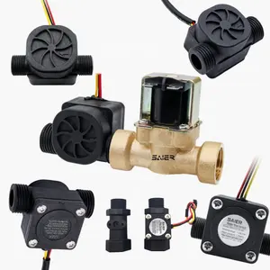 Katup solenoid air G1/2, ukuran pipa air katup Solenoid 2/2 cara kuningan katup Solenoid air