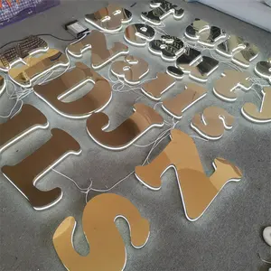 Neues Design Sandwichbuchstaben benutzerdefinierte Led-Seite beleuchtete Beschilderung 3D-Metall-Halo-Buchstaben des Alphabets