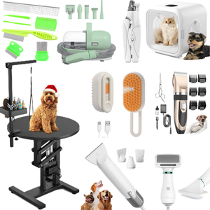 Silicon Groom Private Label Geräuscharme Katzen tasche Aufbewahrung salon Black <span class=keywords><strong>Box</strong></span> Blaster Bauch halter Hund 8 5 In 1 Pet Groom ing Kit - Product Image 1