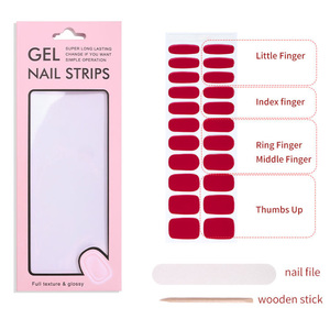 3D Pre-Cured No Baked Gel <strong>Nail</strong> Wraps 22 Strips For Easy Application Long-Lasting <strong>Nail</strong> Art Stickers - Product Image 2