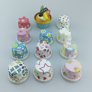 Cartine da Forno Impermeabili Blu con Bordo Arrotolato a Forma <span class=keywords><strong>di</strong></span> <span class=keywords><strong>Margherita</strong></span>, Resistenti al Calore, Compatibili con lo Zucchero, per Cupcake - Product Image 2