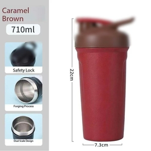 Bouteille shaker multifonctionnelle en acier inoxydable 304 de 710 ml, isotherme, pour protéines, tasse de voyage, fitness et gym en extérieur - Product Image 2