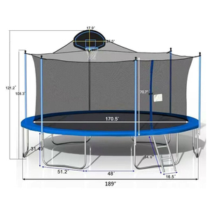 Thể Thao Ngoài Trời 8ft 10ft 14ft 16ft <span class=keywords><strong>Trampoline</strong></span> Bóng Rổ Hoop Tập Thể Dục Tập Thể Dục 100 An Toàn Bao Vây <span class=keywords><strong>Net</strong></span> Trẻ em' Nhảy Tập Thể Dục - Product Image 1