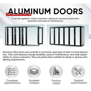 Porte accordéon peu encombrante en profilé aluminium avec double vitrage en verre trempé pour <span class=keywords><strong>cloison</strong></span> <span class=keywords><strong>de</strong></span> chambre d'hôtel, glissement fluide - Product Image 4