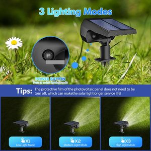 Lampes de jardin LED solaires, étanches, noires, pour le camping et l'éclairage de la cour - Product Image 3