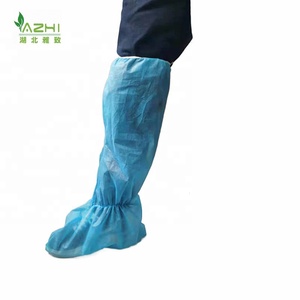 Penutup sepatu bot panjang sekali pakai, pelindung bot anti debu 50*40CM biru PP 35G dengan elastis - Product Image 4