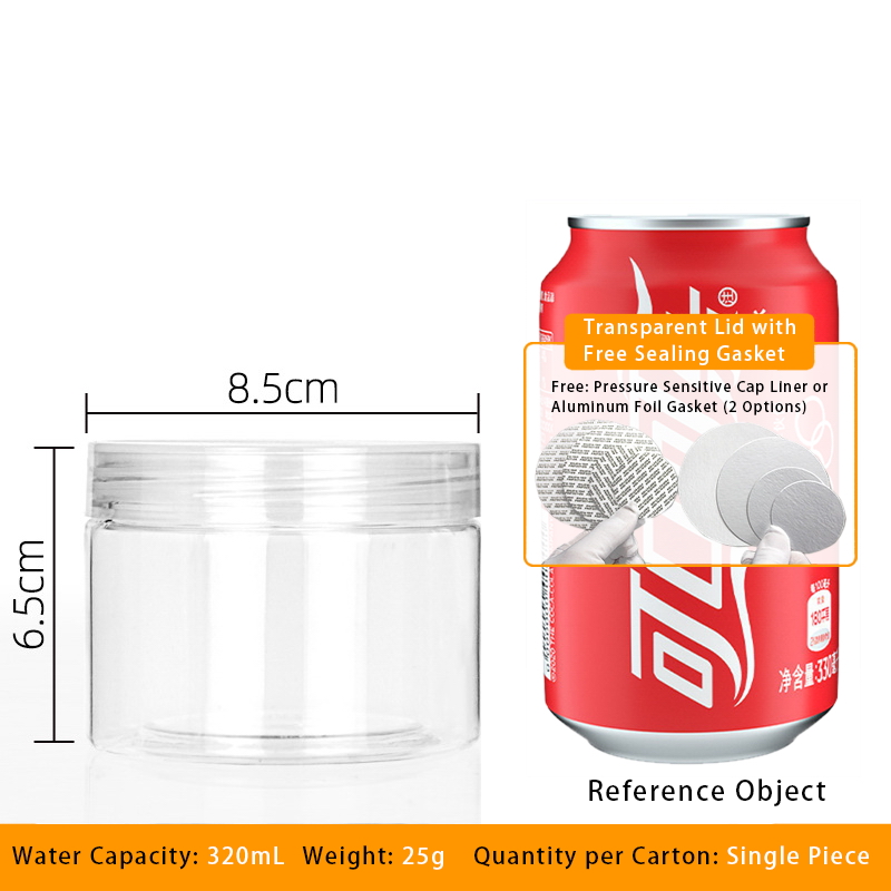 Food Plastic Wide Mouth Plastic Jars for Candy/Cookie/Nuts /Herbs Packaging Containers Round Storage with Lids