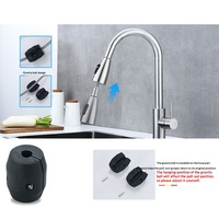 Robinet de cuisine en acier inoxydable 304 avec cartouche céramique, monotrou, extractible télescopique, eau froide et chaude, vente en gros usine