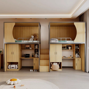 Продам хорошо, эффективная четырехъярусная кровать <span class=keywords><strong>L</strong></span>-образной формы с учебным столиком для общежития, двухместная мебель для общежития, мебельная фабрика - Product Image 1