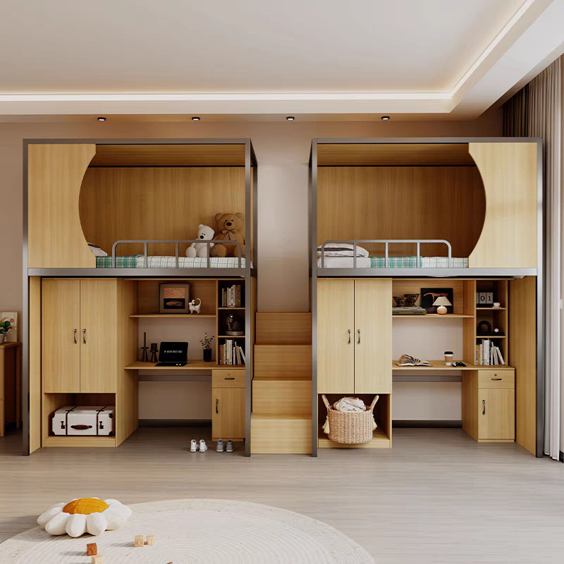 L Shaped Bunk Beds Modern Metal Design with Storage