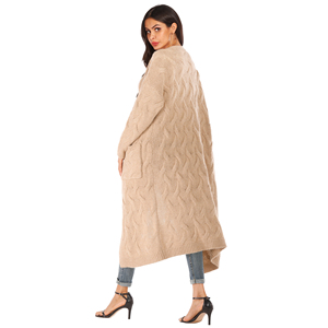 Vente en gros usine : Manteau long en tricot épais pour <span class=keywords><strong>femme</strong></span>, jacquard flocon de neige, cardigan à design irrégulier avec grandes poches plaquées, <span class=keywords><strong>v</strong></span>êtement d'extérieur - Product Image 5