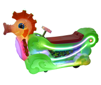 Manèges de parc d'attractions LULU LULU-HM, Voiture à batterie 2 places, capacité 150 kg, Voiture à chevaucher pour enfants Seahorse the Dragon King
