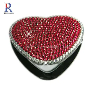 Miglior regalo di natale bling bling diamante specchio per trucco a forma di cuore specchio personalizzato economico di alta qualità