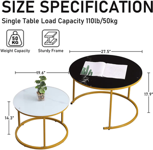 Tables gigognes modernes avec dessus en marbre, cadre en fer, table d'appoint à faible encombrement pour salon hôpital salle de bain école, vente à chaud - Product Image 3
