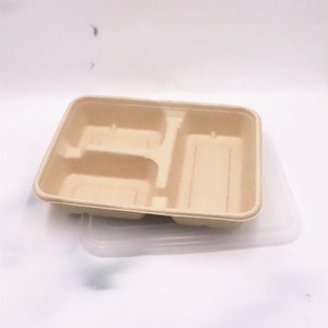 <span class=keywords><strong>Platos</strong></span> desechables de 3 compartimentos respetuosos con el medio ambiente personalizados, bandejas para servir alimentos de pulpa de bambú biodegradables, <span class=keywords><strong>platos</strong></span> - Product Image 4