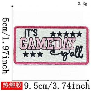 Patch brodé thermocollant 'Howdy Gameday Put in on My Husbands' pour décoration de manteau et de chapeau d'extérieur - Product Image 2