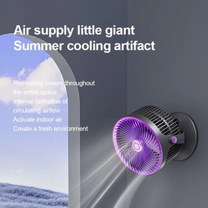Ventilador de pared/escritorio de 5 velocidades con 720 puntas. Función de ajuste y repelente de mosquitos, carga tipo C - Product Image 4
